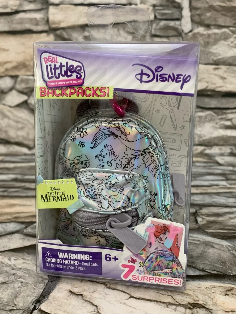 Disney Real Little Mermaid Surprise Hologram Accessories Backpack Doll Moose Toy